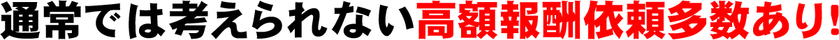 通常では考えられない高額報酬依頼多数あり!